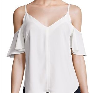A.L.C Olivia cold shoulder crepe top